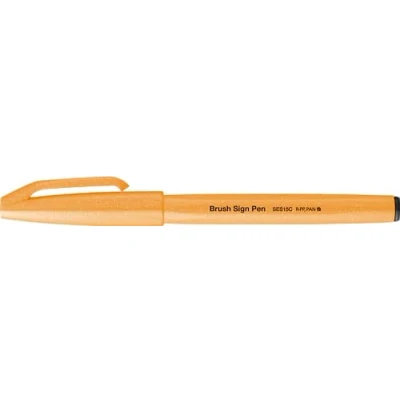 Abbildung von Pentel SES15C FFX Brush Sign Pen neon orange, Faserschreiber, pinselähnliche Spitze, 10 Stück