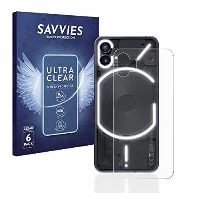 Abbildung von Savvies 6 Stück Schutzfolie für Nothing Phone (1) (Rückseite) Displayschutz Folie Ultra Transparent