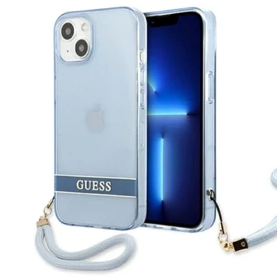 Abbildung von Guess GUHCP13SHTSGSB Hülle für iPhone 13 Mini 5,4&quot; blau hardcase Translucent Stap