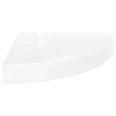 Abbildung von vidaXL Eckregal Schweberegal Wandregal Bücherregal CD DVD Regal Wandboard Hängeregal Wand Dekoregal Hochglanz Weiß 25x25x3,8cm MDF