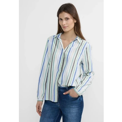 Abbildung von Cecil Seersucker Hemdbluse, Damen, Größe: Large, Grün