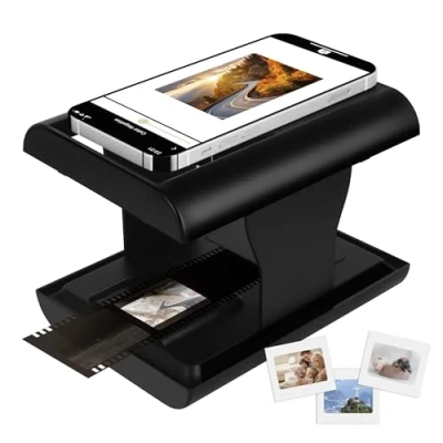 Abbildung von TCNEWCL 35 mm Negativ Diascanner, Mobile Film Scanner zur Umwandlung Alter Dias in Digitale Bilder, Tragbarer und zusammenklappbarer Filmscanner mit LED Licht