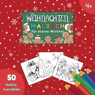 Abbildung von Weihnachten Malbuch für kleine Wichtel ab 4 Jahren mit 50 festlichen Ausmalbildern