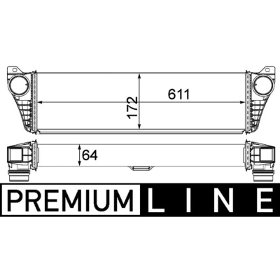 Abbildung von MAHLE ORIGINAL CI 150 000P Ladeluftkühler MERCEDES BENZ: Vito Bus, Mixto, Viano