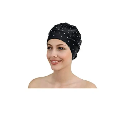 Abbildung von Fashy Badekappe Badehaube Damen Schwarz mit Weißen Punkten 3458 20