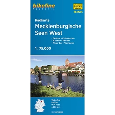 Abbildung von Bikeline Radkarte Deutschland: Mecklenburgische Seen West, Güstrow, Malchow, Parchim, Plauer See, Krakower RK MV05, 1 : 75 000, wasserfest/reißfest, GPS tauglich mit UTM Netz