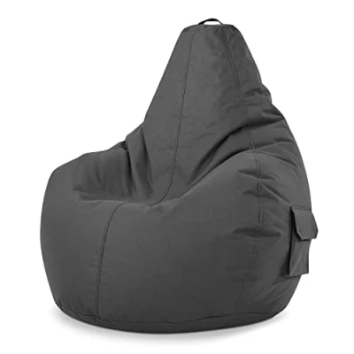 Abbildung von Green Bean Sitzsack mit Rückenlehne 80x70x90cm Gaming Chair 230L Füllung Kuschelig Weich Waschbar Bag Bodenkissen Lounge Sitzhocker Relax Sessel Gamer Gamingstuhl Anthrazit