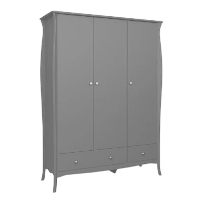 Abbildung von ebuy24 Kleiderschrank Simon 2 Schubladen 3 Türen grau.