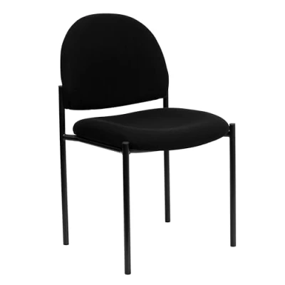 Abbildung von Flash Furniture Comfort Stackable Steel Side Reception Chair, Black Fabric, Set of 1