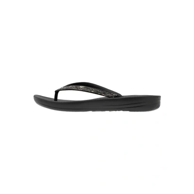 Abbildung von FitFlop Iqushion Sparkle Damen Gummizehenstegsandalen In Schwarz