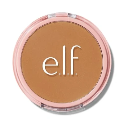 Abbildung von e.l.f. Halo Glow Powder Filter, Gepresster Finishing Puder, Aufbaubare Deckkraft, Verfeinert das Porenbild, Mit Velours Puderquaste und Spiegel, Vegan &amp; Tierversuchsfrei, Tan Neutral Warm