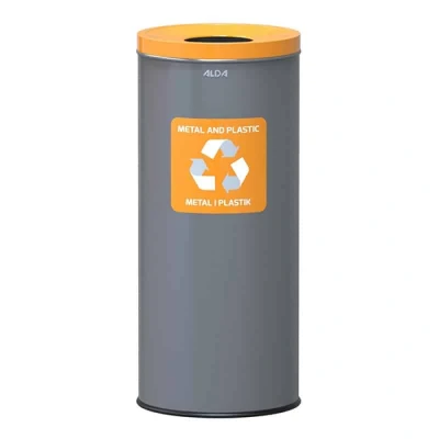 Abbildung von ALDA Eco Abfalltrenneimer 45 Liter, Grau und Deckel, Einheitsgröße, Gelb