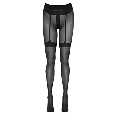 Abbildung von Strumpfhose ouvert in Strapsgurt Optik aus feinem Netzmaterial