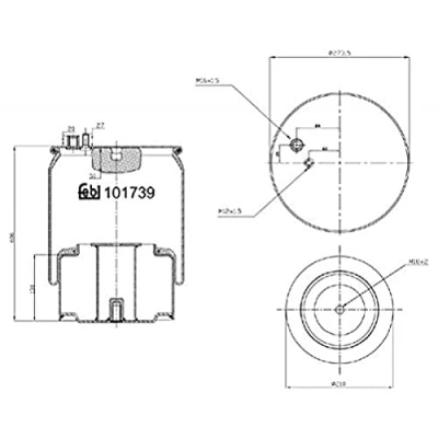 Abbildung von FEBI BILSTEIN 101739 Federbalg, Luftfederung MAN: TGA, TGS