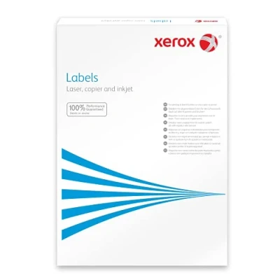 Abbildung von Xerox Mehrzwecketiketten weiss, A4, 38x21mm, 65 Etiketten pro Blatt, 100 Blatt Schachtel, 003R93177