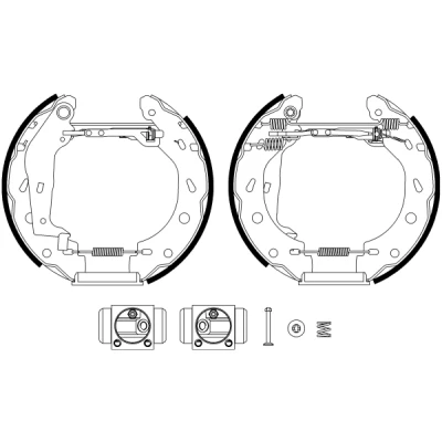 Abbildung von TEXTAR Shoe Kit Pro 84057402 Bremsensatz, Trommelbremse mit Radbremszylinder, Stellelement SMART: Fortwo II Coupe, City Cabrio