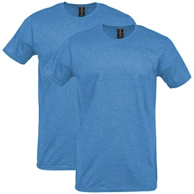 Abbildung von Gildan Unisex Erwachsene Softstyle Cotton, Style G64000, Multipack T Shirt, Heather Sapphire (2er Pack), Mittel