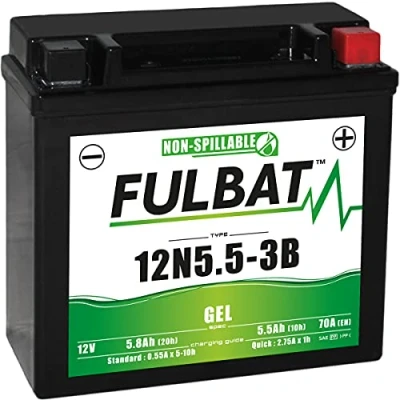 Abbildung von Fulbat Akku GEL SLA 12N5.5 3B 12 V 5,5 Ah 70 AMPS 135 x 60 130 + rechts