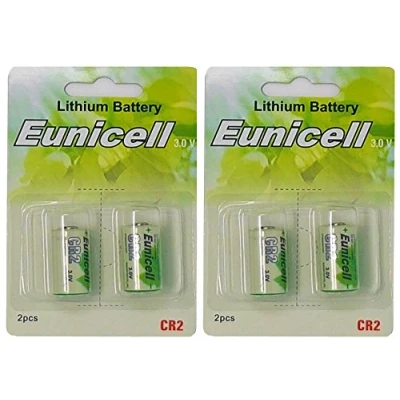 Abbildung von 4 x CR2 Lithium Batterie (2 Blistercards a 2 Batterien) EINWEG Markenware Eunicell