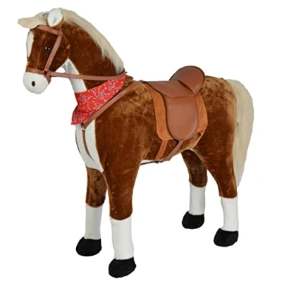 Abbildung von Pink Papaya Stehpferd Spielpferd für Kinder zum Reiten 105 cm, Pferd
