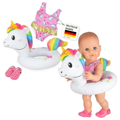 Abbildung von Puppen Schwimmset Einhorn Henri, Gr. 28 35 cm