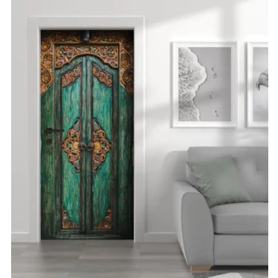 Abbildung von MyMaxxi Tür bekleben mit Türtapete Selbstklebend 90x200 Luxus Holztür verschönern Türfolie Türaufkleber XXL Türbilder Türposter Türklebefolie Premium Wooden Door Ornamente