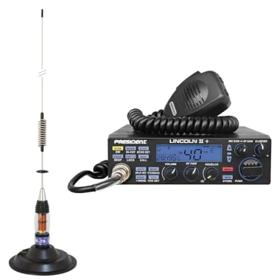Abbildung von Kit Radio CB President Lincoln II + Antenne PNI ML70, Länge 70 cm, 26 30 MHz, 200 W