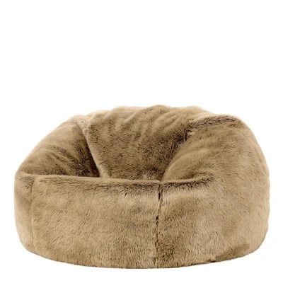 Abbildung von Icon Klassischer Sitzsack Flauschig aus Kunstfell „Ottawa“, Beige, Erwachsene mit Füllung, Indoor Kuschelig Groß