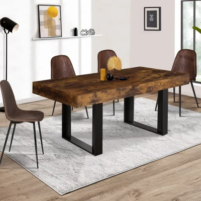 Abbildung von IDMarket Esstisch, rechteckig, Phoenix, 6 Personen, Holz, Antik Optik, Schwarz, 160 cm