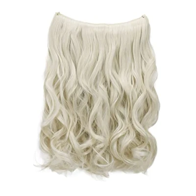 Abbildung von CAISHA 50cm 1 Tresse Extension mit Gummiband Extensions Haarverlängerung Haarteil Gewellt Hellblond E117