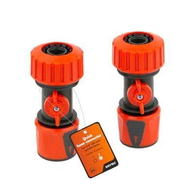 Abbildung von Mivos 2 x Schnellverbinder mit Regulierventil für 3/4 Zoll (20 mm) Wasser Schlauch Schlauchkupplung Kugelhahn Anschlüsse Stop 3/4&quot; Gartenschläuche