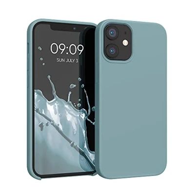 Abbildung von kwmobile Hülle kompatibel mit Apple iPhone 12 Mini Silikon Handy Case Handyhülle weiche Oberfläche kabelloses Laden Antique Stone