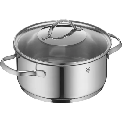 Abbildung von WMF Provence Plus Kochtopf klein 20cm, Glasdeckel, Bratentopf Induktion 2,5l, Cromargan Edelstahl poliert, unbeschichtet, backofengeeignet