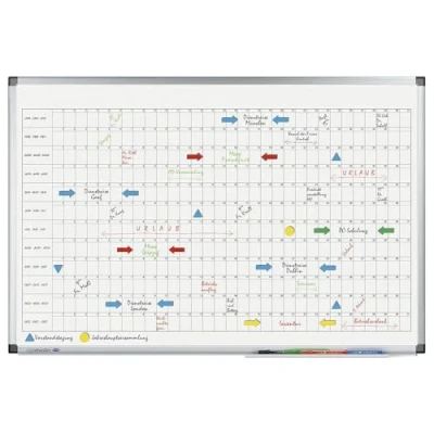 Abbildung von Legamaster 7 411000 Premium Jahresplaner, UV gehärtetes Whiteboard, horizontale Jahresübersicht, 90 x 60 cm