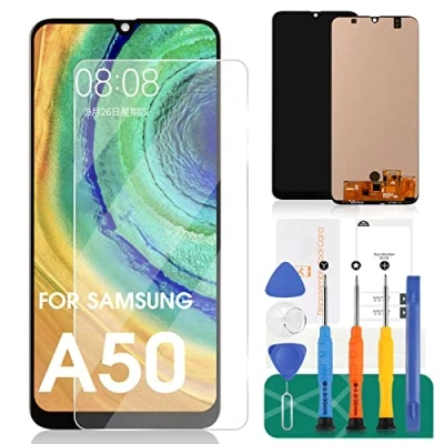 Abbildung von OLED für Samsung Galaxy A50 2019 Bildschirm Ersatz LCD A505 Display SM A505F Touch Digitizer Montage Reparatursets (unterstützt Fingerabdruck Funktion)