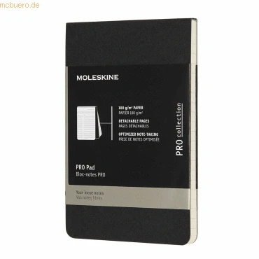 Abbildung von Moleskine Professioneller Block (Pocket/A6, Liniert, Kartoneinband) Schwarz
