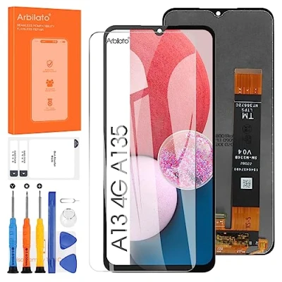Abbildung von Bildschirm für Samsung Galaxy A13 4G Ersatz LCD A135, SM A135F, A135M, A135U Touch Display Digitizer Montage Reparaturteile (schwarz)