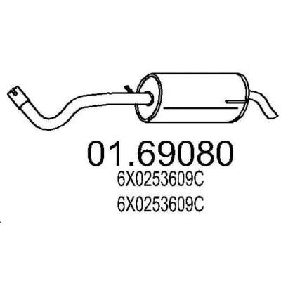 Abbildung von MTS 01.69080 Endschalldämpfer 1000 VOLKSWAGEN: Lupo / 3L, SEAT: Arosa