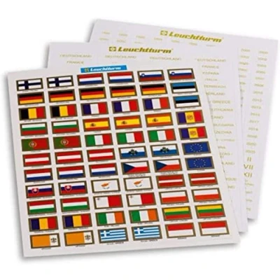 Abbildung von Leuchtturm, Selbstklebende Etiketten Eurofahnen geeignet für Vista Blätter pro Satz