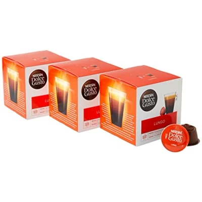 Abbildung von NESCAFE Dolce Gusto Lungo Kaffeepads insgesamt 48 Kaffeekapseln Espresso Kaffee mittlere dunkle Röstmischung Intensität 6 (3 Packungen)