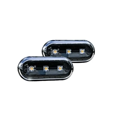 Abbildung von LED Seitenblinker Klar Schwarz Oval Links+Rechts Set Eintragungsfrei