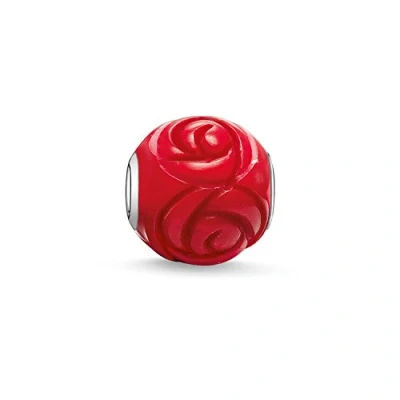 Abbildung von Thomas Sabo Damen Herren Bead Rose Karma Beads 925 Sterling Silber behandelte Bambuskoralle rot K0038 590 10