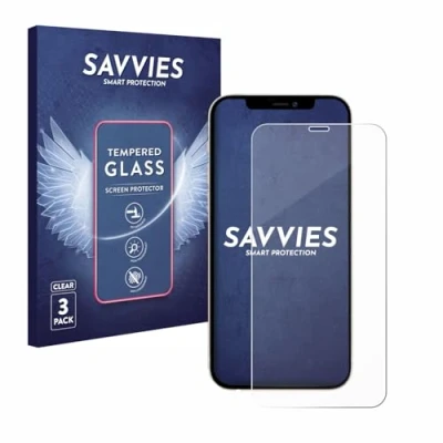 Abbildung von Savvies Panzer Schutz Glas für Apple iPhone 12 Pro (3 Stück) 9H Hartglas, Anti Fingerprint, Displayschutz