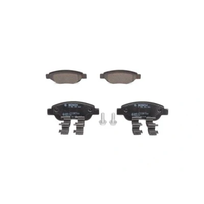 Abbildung von BOSCH 0 986 494 606 Bremsbelagsatz Low Metallic mit Montageanleitung, Anti Quietsch Blech, Schrauben TOYOTA: Aygo, CITROËN: C1 II, I