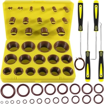 Abbildung von XBVV 382 PCS 30 Größe SAE FKM Viton O Ring Kit für verschiedene chemische, Luft und Raumfahrt, Zylinder, Hydraulik, Automobil Motoren Sanitär Reparatur mit 4 Teil Pick Set
