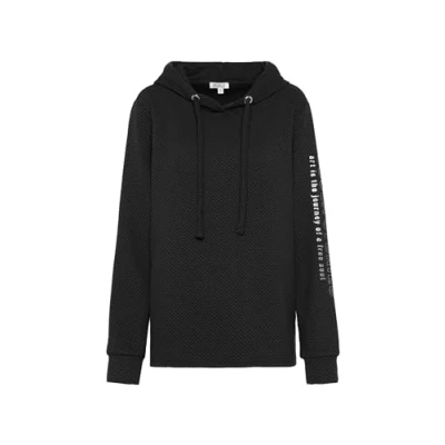 Abbildung von Soccx Strukturierter MIT ÄRMELPRINT Kapuzenpullover, Damen, Größe: Medium, Black