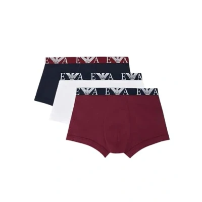Abbildung von Emporio Armani 3PACK Panties, Herren, Größe: Small, Weiß/marine/burgund