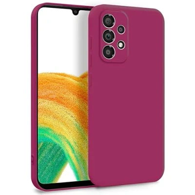 Abbildung von MyGadget Hülle für Samsung Galaxy A33 5G Zweilagige Handyhülle mit Kameraschutz Cover Innenfutter &amp; Silikon außen Wein Rot