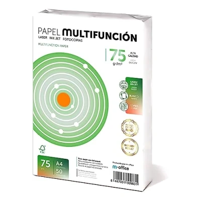 Abbildung von Folios A4, 75 g, 50 Blatt, Mehrzweckpapier für Drucker, Laserdrucker und Injektionsdrucker, Kopierer, Fax, Büro, Schulbedarf, Blattpaket, m office (50 g)