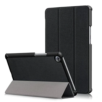 Abbildung von HereMore Huawei MediaPad M5 8.4 Hülle, Ultra Schlank PU Leder Tasche Ständer Schutzhülle Smart Cover mit Auto Schlaf/Wach Funktion für Zoll 2018 Modell Tablet PC, Schwarz